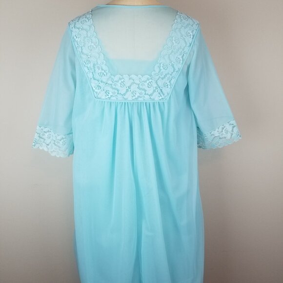 Vintage 1950's Beautiful Blue Peignoir Set Size Small Henson Kickernick - Picture 5 of 16